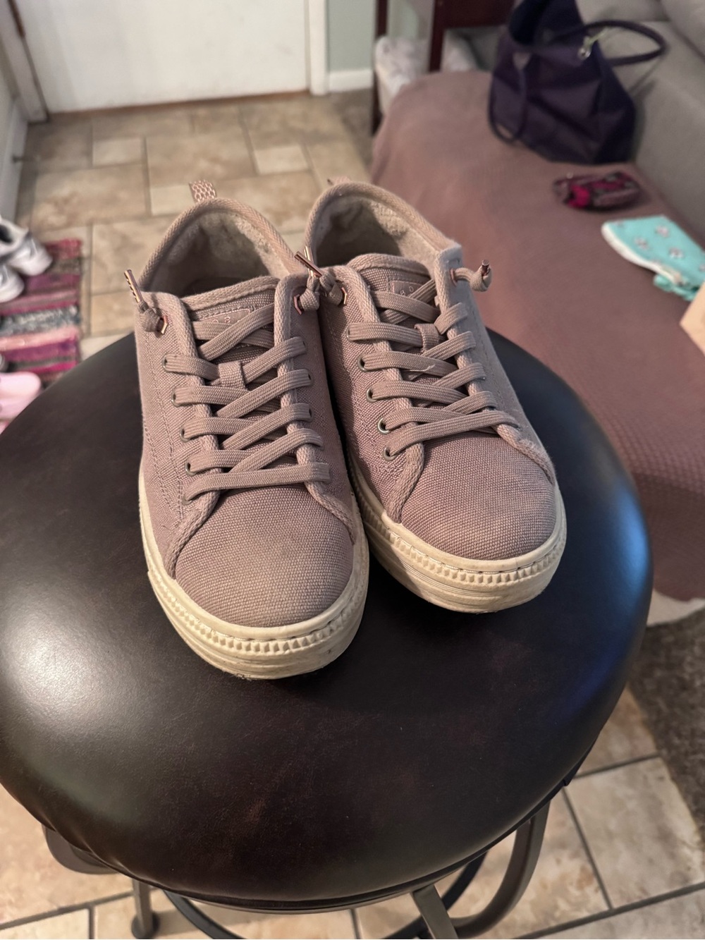 Sketchers Bob’s Casual slip on Sneakers in Taupe